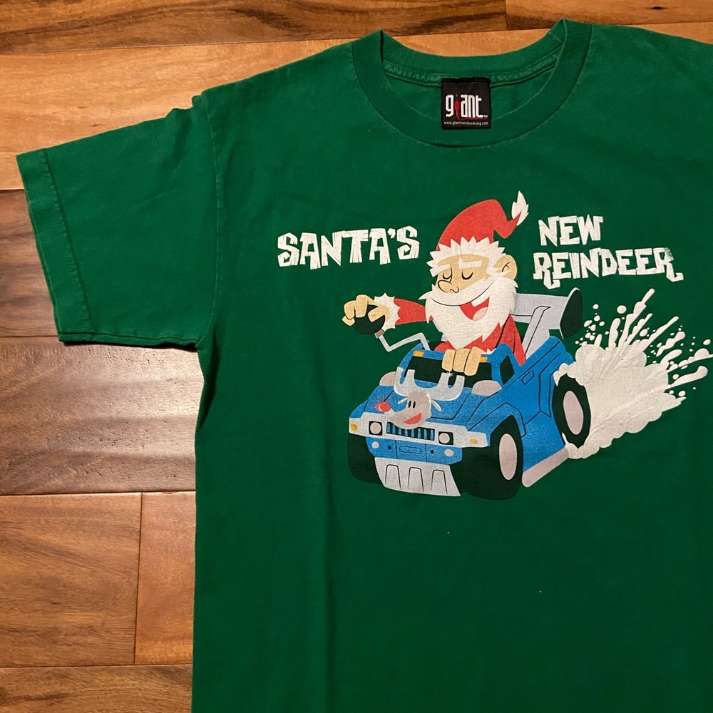 Vintage GIANT Tag Santa’s New Reindeer Tee *RARE*